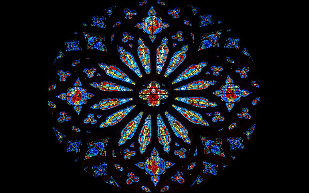 Stained glass window mandala
